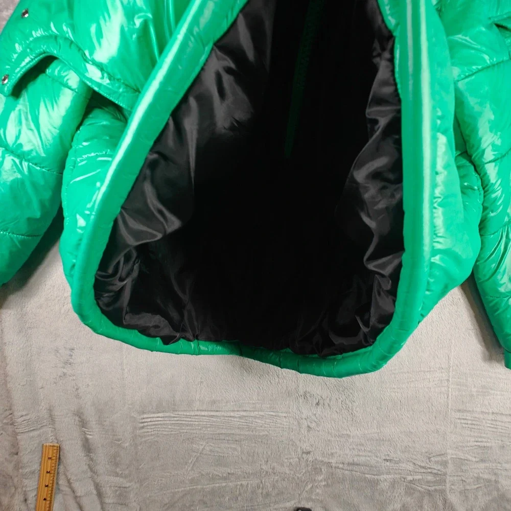 Vintage Nike Green Quilted Puffer Jacket Hooded Full Zip XL Cold Weather Coat